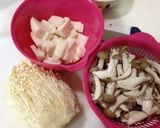 食感楽しい☆長芋とキノコ3種のバター炒め作り方1写真