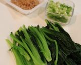 小松菜と納豆のめんつゆナムル。作り方2写真