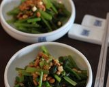 小松菜と納豆のめんつゆナムル。作り方3写真