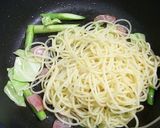 ポン酢で春キャベツとアスパラのパスタ作り方4写真