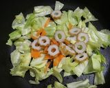 ポン酢で食べるーキャベツとちくわに卵乗せ作り方2写真