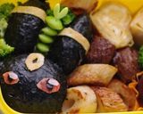ブラッキーの簡単キャラおにぎり☆ポケモン作り方4写真