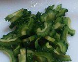 ゴーヤと蒸し鶏のマヨ醤油和え作り方1写真