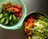 焼肉屋さんのお野菜一杯のサラダ作り方1写真