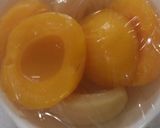 缶詰の桜桃＆白桃でフルーツソース作り方1写真