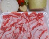 豚ばら肉と玉葱炒め・味ぽんおろし添え作り方1写真