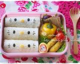 キティちゃんのクルクルサンド☆キャラ弁作り方2写真