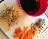 ごぼうとひじきの炊き込みご飯☆作り方1写真