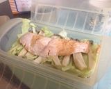 ルクエ☆汁まで美味！鮭野菜蒸し醤油バター作り方6写真