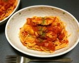 ササミ入り海鮮トマトパスタ♡作り方8写真
