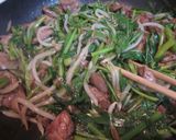 空芯菜でレバニラ炒め作り方5写真