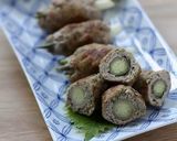 丸ごとミョウガのシソバーグ巻き作り方7写真
