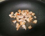 モロヘイヤと鶏肉の炒めもの作り方1写真
