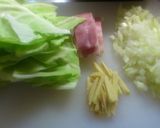 キャベツとベーコンのチャーハン生姜風味作り方1写真