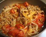 豚薄切り肉＋塩麹de玉ねぎトマトの炒め物作り方4写真