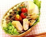 カレーそぼろのカラフル弁当作り方4写真