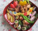 ☆唐揚げエビフライ運動会の可愛いお弁当♡作り方10写真