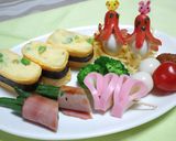 玉のりたこさんで運動会っぽいお弁当♪作り方1写真