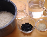 黒豆のちらしずしでクマ弁当☆岡山の黒大豆作り方1写真
