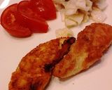 から揚げ風　簡単　ささ身の衣焼き作り方8写真