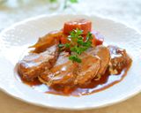 お肉柔らか！豚ロースのオレンジ煮込み♫作り方8写真