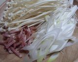 えのきとネギの蕎麦パスタ作り方1写真