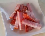 豆苗しゃっきり、卵ふんわりのベーコン炒め作り方1写真