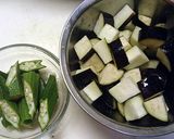 なすとおくらとひき肉のカレー作り方3写真