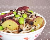 ～秋の香り～薩摩芋としめじの炊き込みご飯作り方7写真