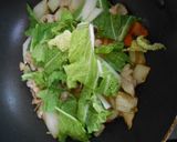 本つゆで白菜と豚肉のあんかけ丼作り方9写真
