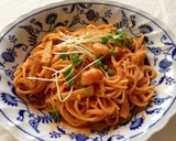 海老とエリンギの濃厚トマトクリームパスタ作り方6写真