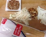 納豆ツナきのこ豆乳パスタ作り方1写真