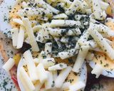 常備ゆで玉子のケチャ＆マスチーズトースト作り方1写真