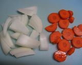 味噌汁(人参・玉葱・小松菜・油揚げ)作り方2写真