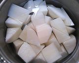 骨は全部取って‥ぶり大根(ぶりのあら煮)作り方1写真