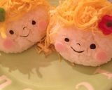 キャラ弁＊錦糸卵で女の子おにぎり作り方4写真