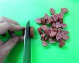 サラミ＆オクラ、夏野菜の炒飯作り方6写真