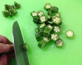 サラミ＆オクラ、夏野菜の炒飯作り方7写真