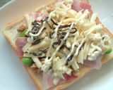 枝豆×ベーコン×胡桃の塩昆布トースト作り方4写真
