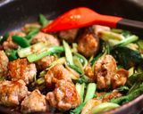 肉団子と青梗菜のオイスターあんかけ作り方6写真
