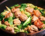 肉団子と青梗菜のオイスターあんかけ作り方5写真