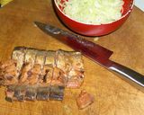 炒飯、秋刀魚蒲焼載せ作り方1写真