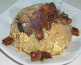 炒飯、秋刀魚蒲焼載せ作り方6写真