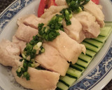 簡単中華前菜 蒸し鶏ネギソースがけ♪作り方3写真
