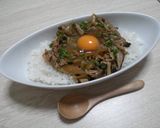 秋の豚たまきのこ丼♡作り方5写真