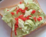 キャベツ×ちくわのソース味トースト作り方4写真