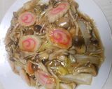 白菜とナルトときのこのあんかけご飯作り方10写真