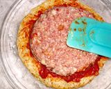 簡単！ハッシュドポテトdeハンバーグピザ作り方6写真