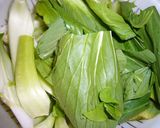 チンゲン菜とふわふわ卵のにんにく炒め作り方1写真