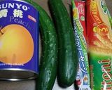 黄桃缶いりの、スパゲッティサラダ作り方1写真